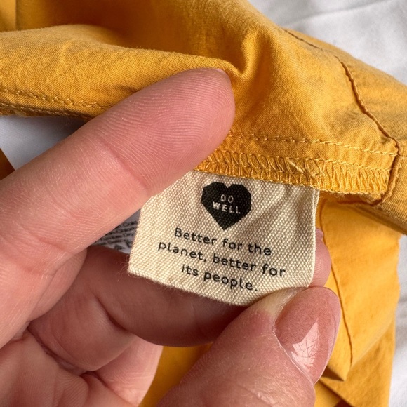 MADEWELL Flutter-Sleeve Square-Neck Mini Dress yellow Orange flutter Flouse - Picture 8 of 10